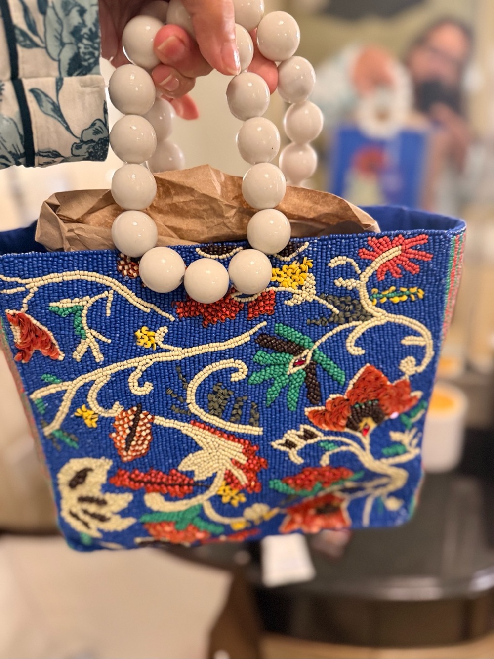 Anthropologie Beaded Tote - Picture 7 of 8